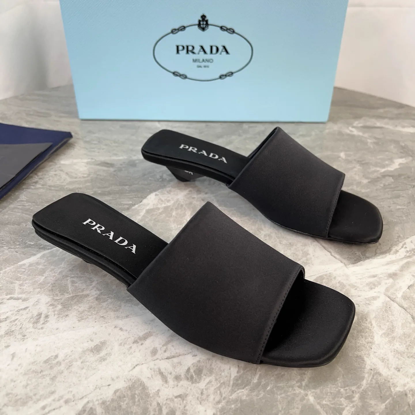 P Brand Latest Top Version Silk Satin and Lambskin Shoes image 1