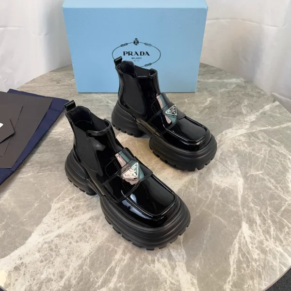 P Brand Latest Style Split Leather and Patent Leather Shoes image 1