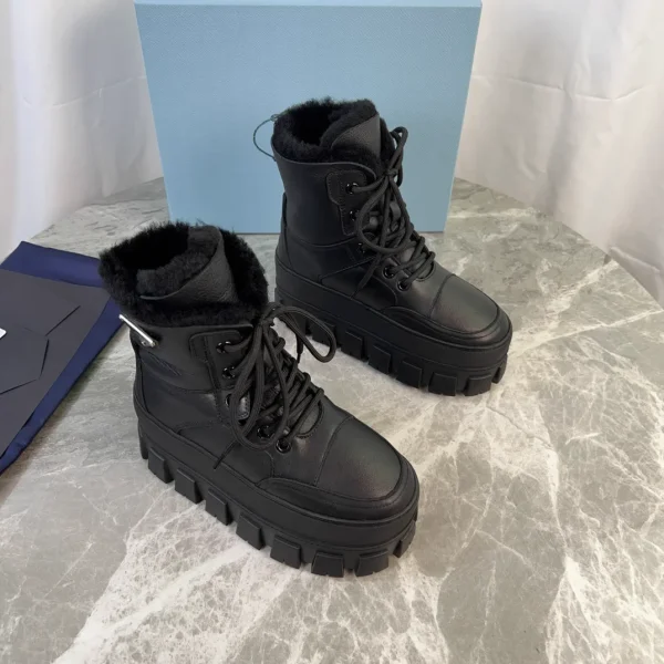 P Family Latest Style Top Version Leather and Fur Shoes image 1