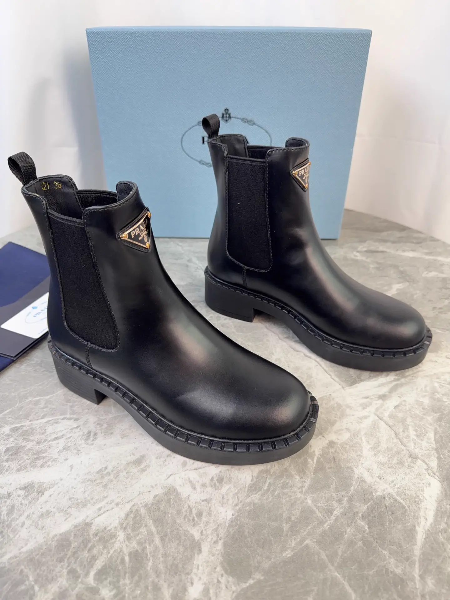 P Family Latest Style Leather Ankle Boots image 1