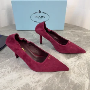 P Family Latest Style Suede Sheepskin Heeled Shoes image 1