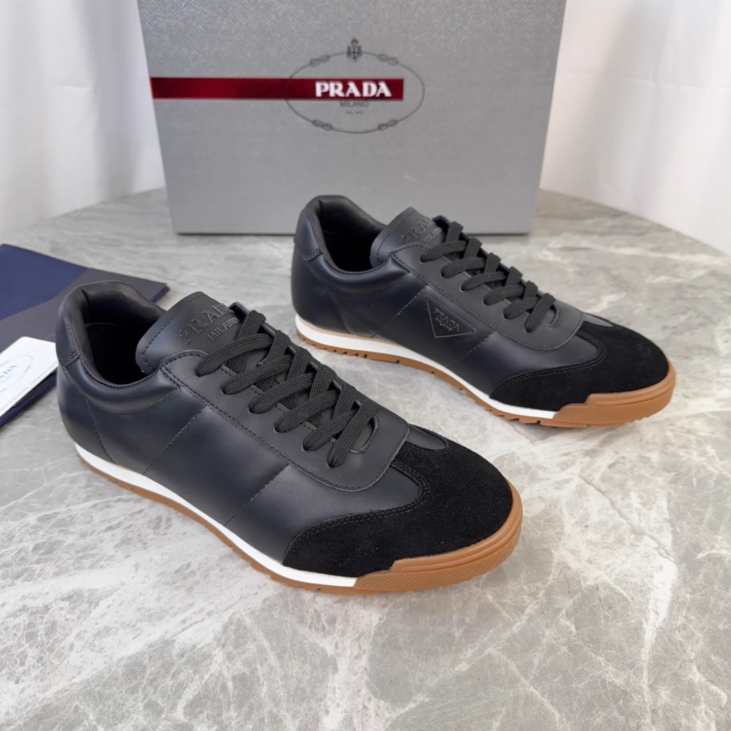 P Brand Latest Style Leather Suede Shoes image 1
