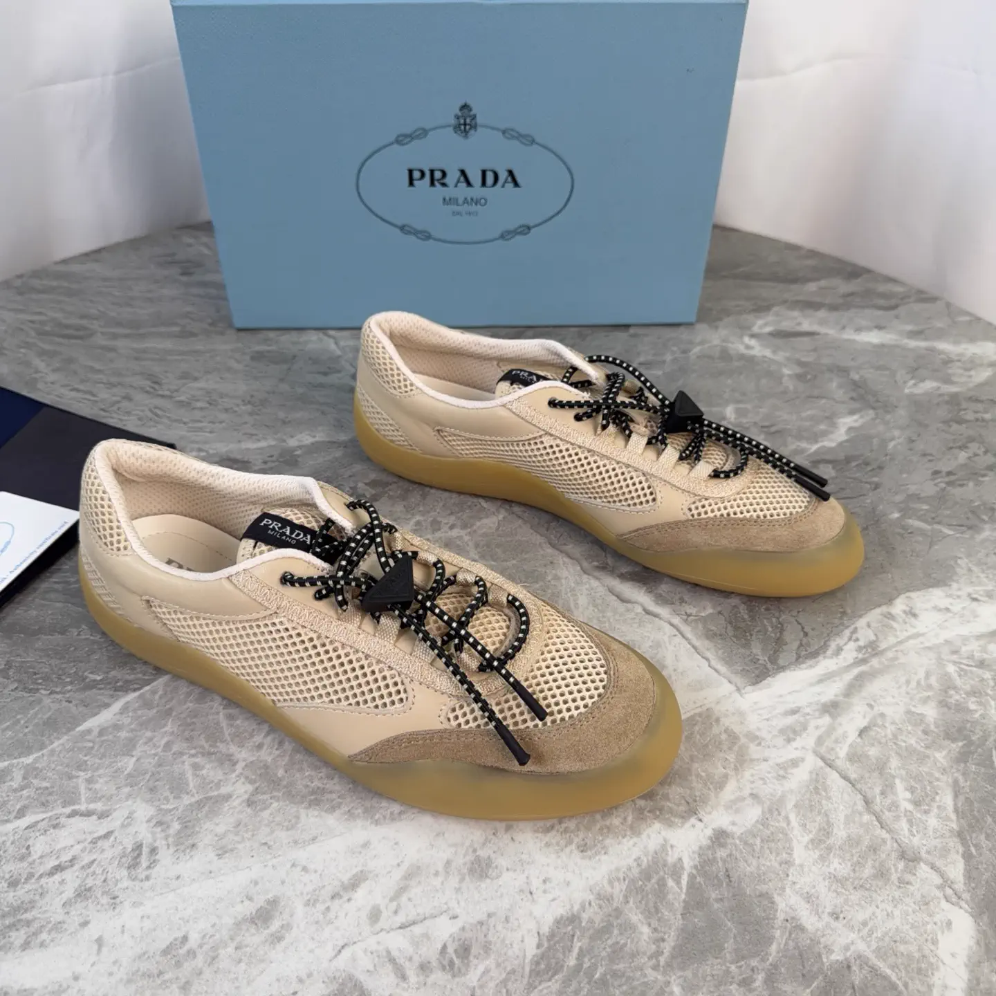 P Family Latest Couple Style Leather and Suede Sneakers image 1