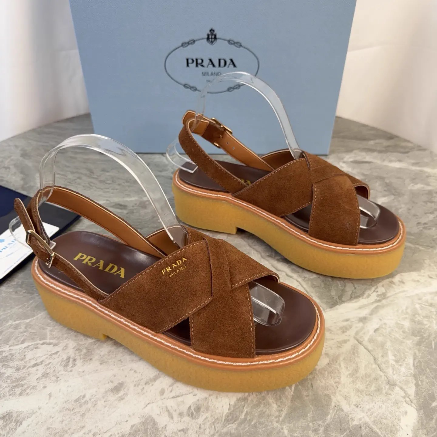 P Family Latest Style Suede Leather Platform Shoes image 1