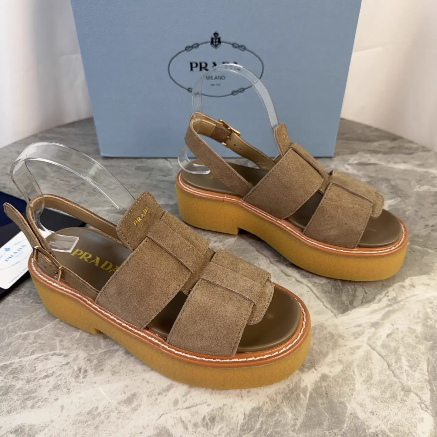 P Family Latest Style Suede Leather Platform Shoes image 1