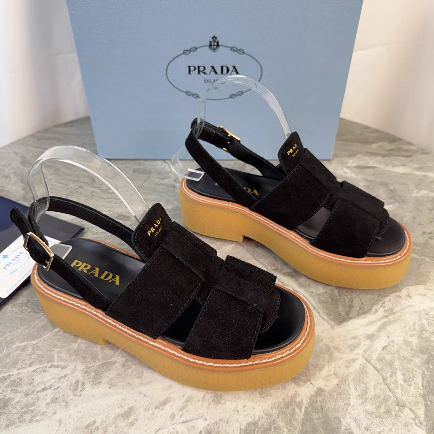 P Family Latest Style Suede Leather Platform Shoes image 1