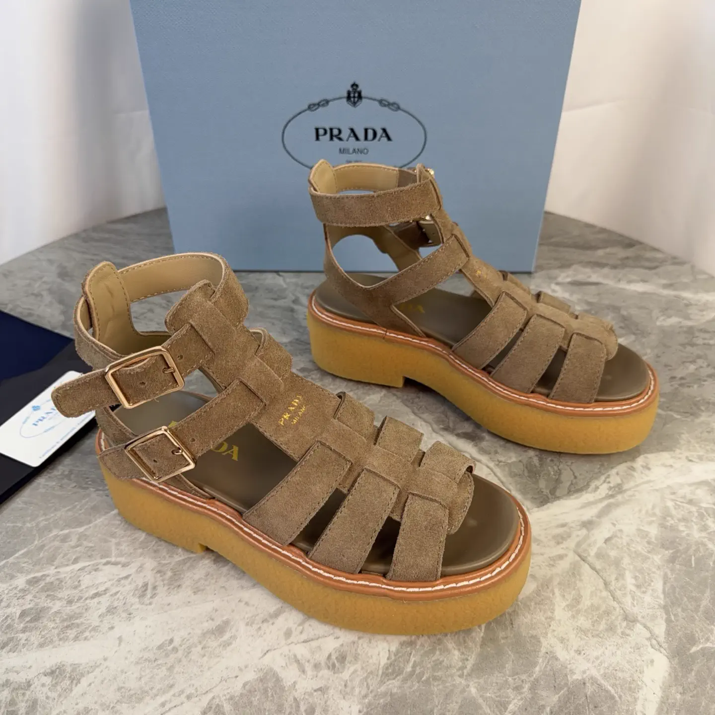 P Brand Latest Style Suede Leather Platform Shoes image 1