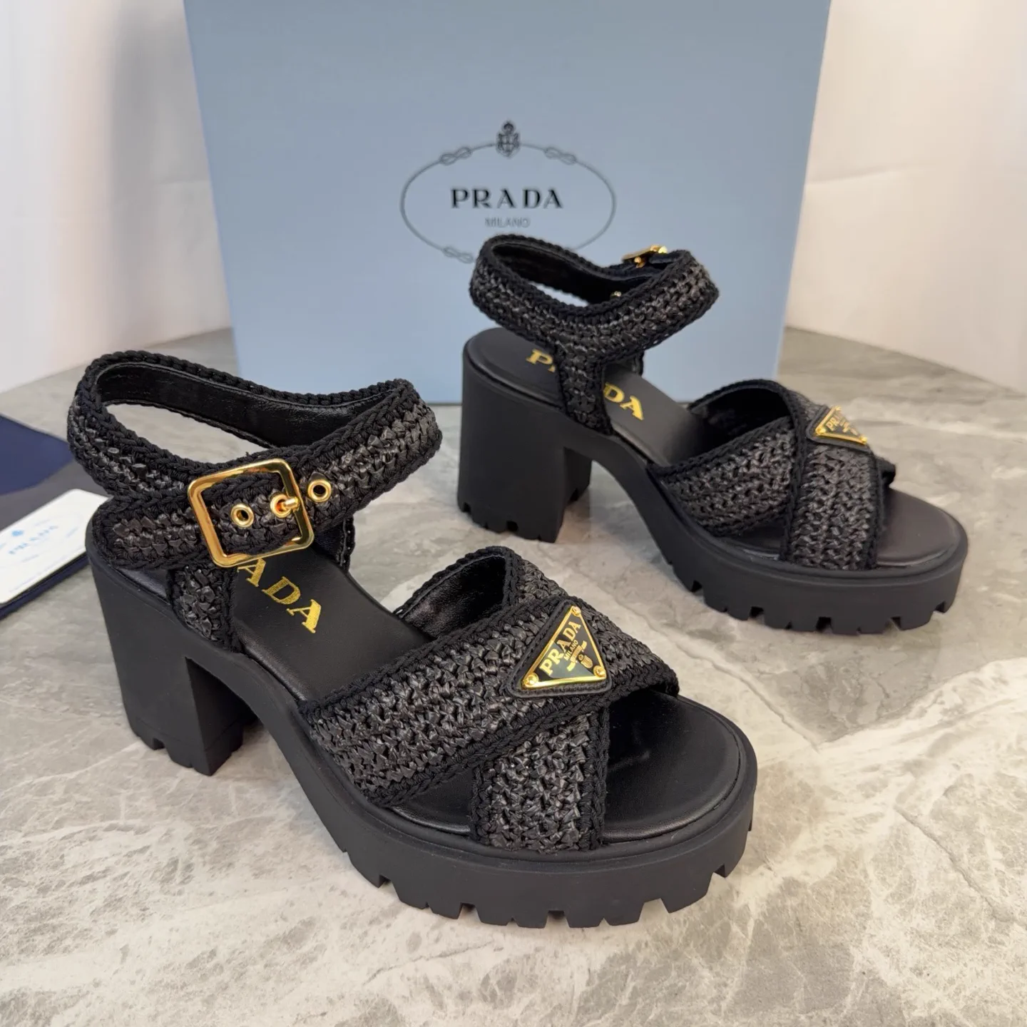 P Family Latest Style Raffia Woven Heels image 1