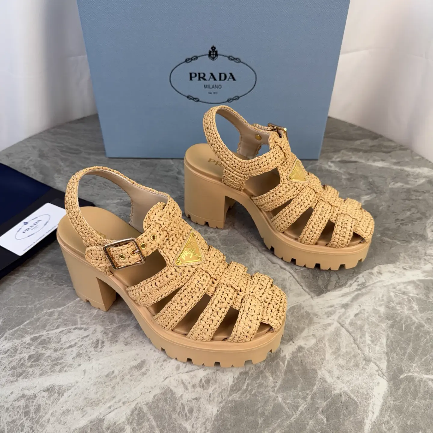 P Family Latest Style Raffia Sandals image 1