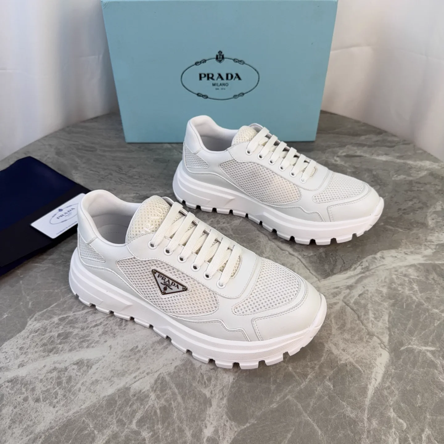 P Brand Latest Style Leather and Mesh Shoes image 1