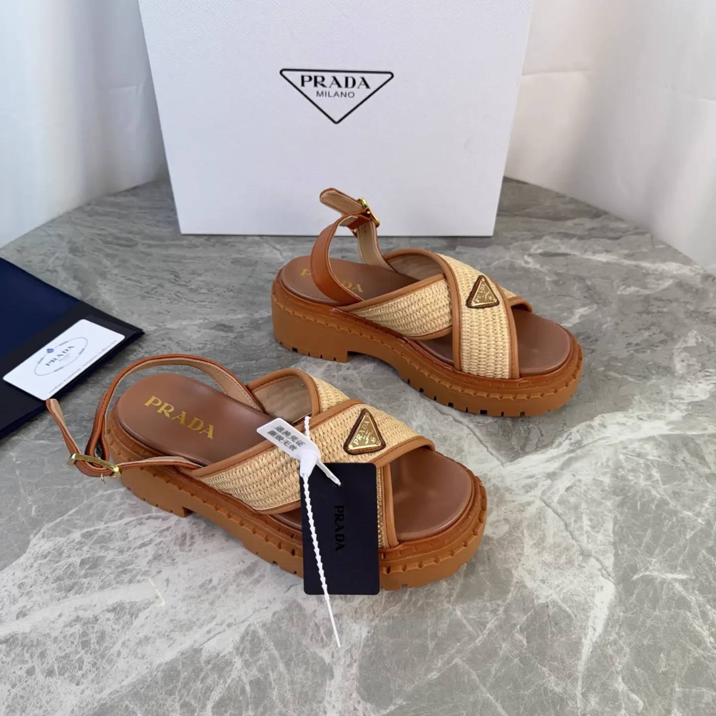 P Brand Latest Style Raffia Woven Sandals image 1
