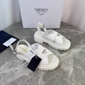 P Brand Latest Style Raffia and Sheepskin Sandals image 1