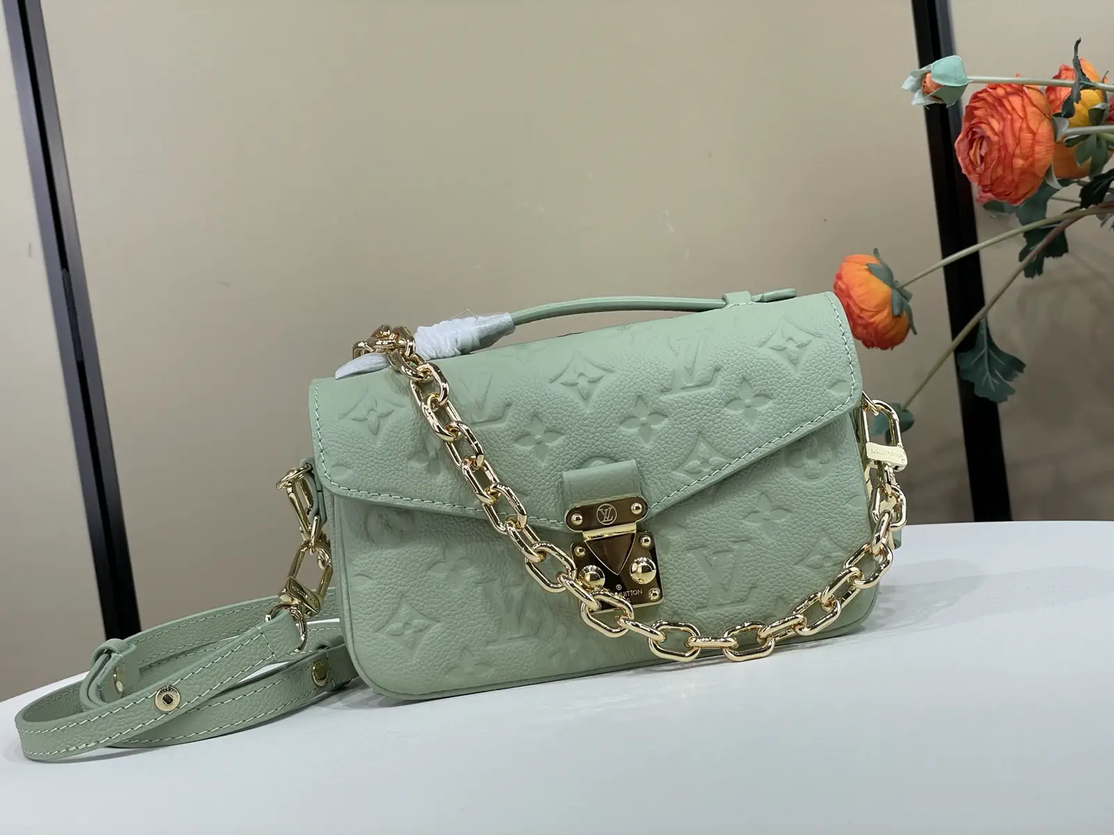 Louis Vuitton Mint Green Monogram Empreinte Pochette Métis East-West Bag image 1