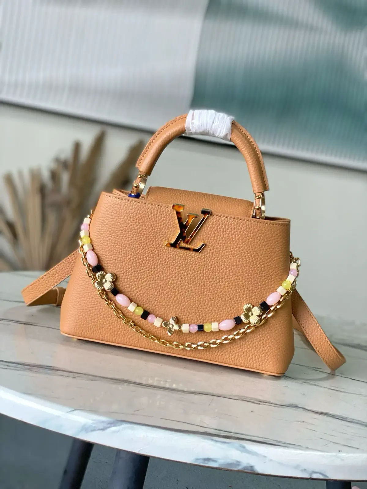 Louis Vuitton Capucines Beaded Taurillon Leather Top Handle Bag image 1