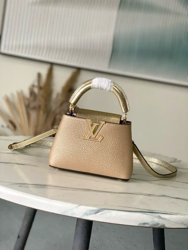 Louis Vuitton Capucines Mini Top Handle Bag with Crystal LV Logo image 1