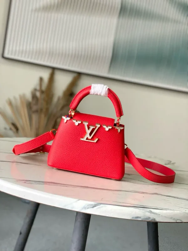 Louis Vuitton Red Taurillon Leather Capucines Flower Crown Top Handle Bag image 1