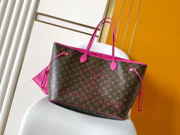Louis Vuitton Monogram Tote Bag with Pink Trim image 1