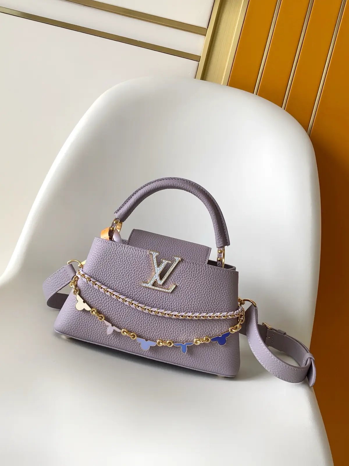 Louis Vuitton Capucines BB Top Handle Bag with Flower Chain Detail image 1
