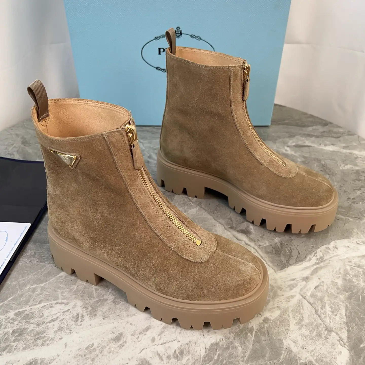 P Brand Latest Style High Gloss Suede Leather Shoes image 1