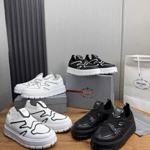 PRADA New Arrival Knitted Leather Shoes image 1
