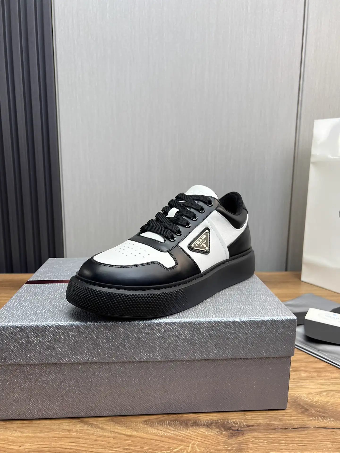 Men's Leather and Mesh Paneled Sneakers image 1