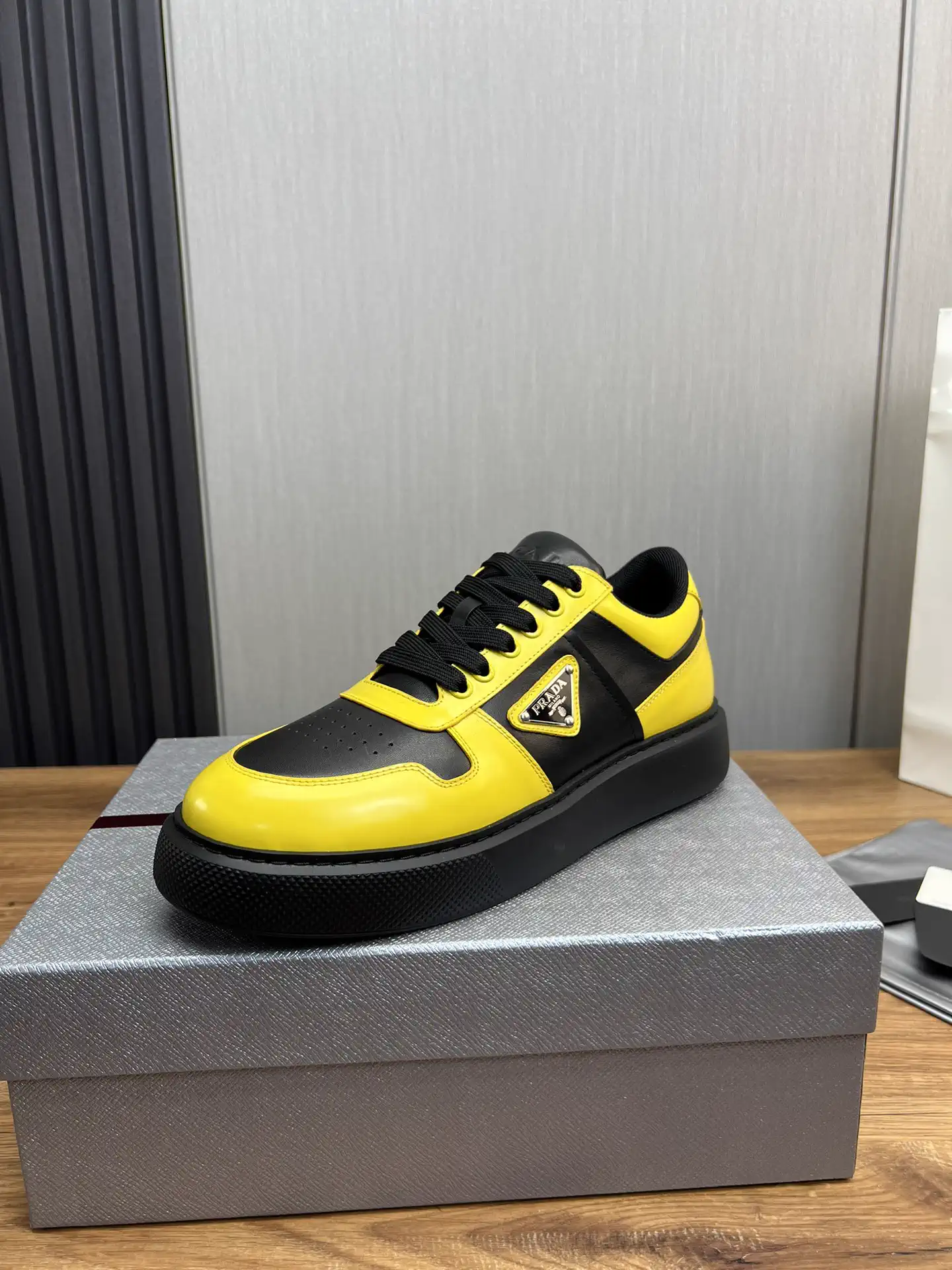 Men's Leather and Mesh Paneled Sneakers image 1
