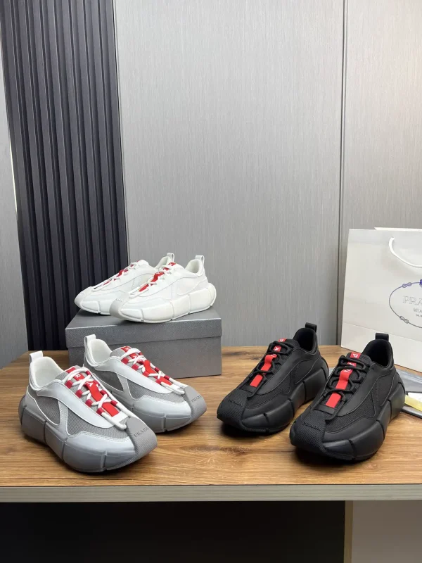 PRADA Men's Knit Leather Shoes image 1