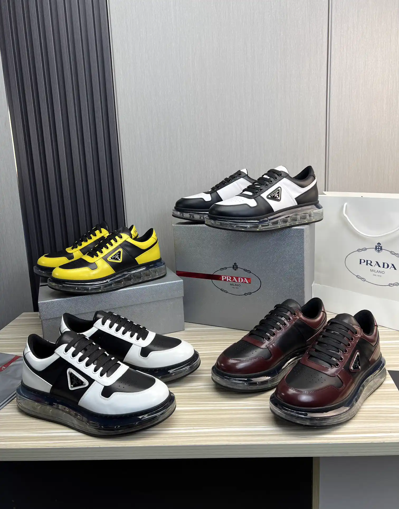 PRADA Men's Leather Sneakers image 1