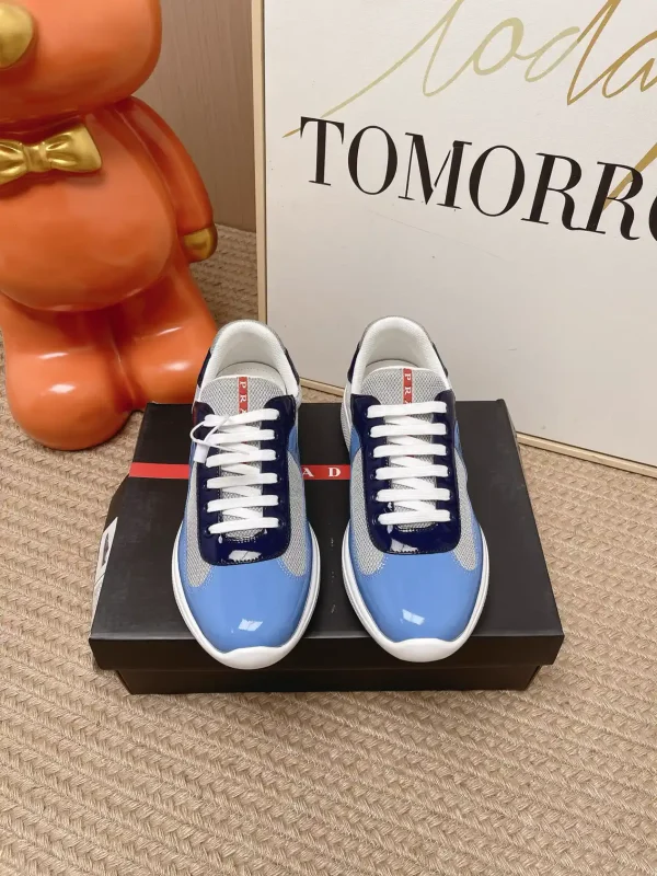 Prada America's Cup Patent Leather Mesh Sneakers image 1