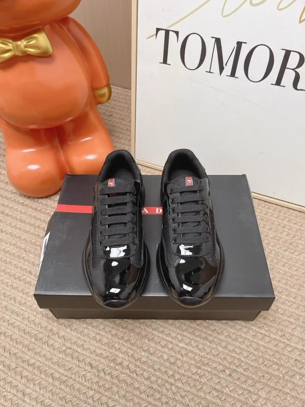 Prada America's Cup Patent Leather and Mesh Casual Sneakers image 1