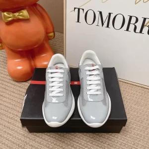 Prada America's Cup Patent Leather Mesh Casual Sneakers image 1