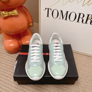 Prada America's Cup Patent Leather and Mesh Sneakers image 1