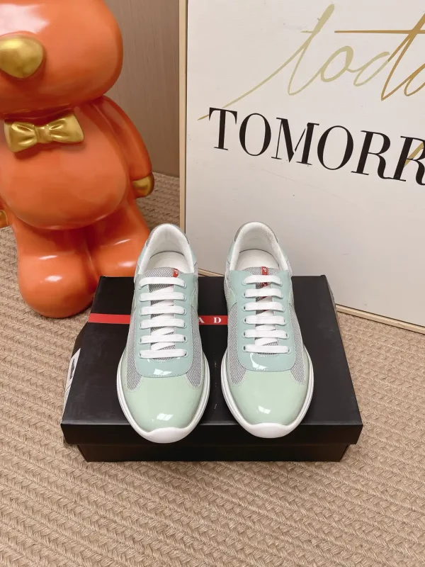 Prada America's Cup Patent Leather and Mesh Sneakers image 1