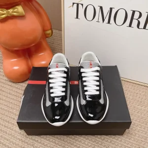 Prada America's Cup Patent Leather and Mesh Sneakers image 1