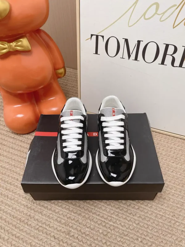Prada America's Cup Patent Leather and Mesh Sneakers image 1