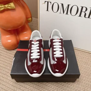 Prada America's Cup Patent Leather Mesh Sneakers image 1