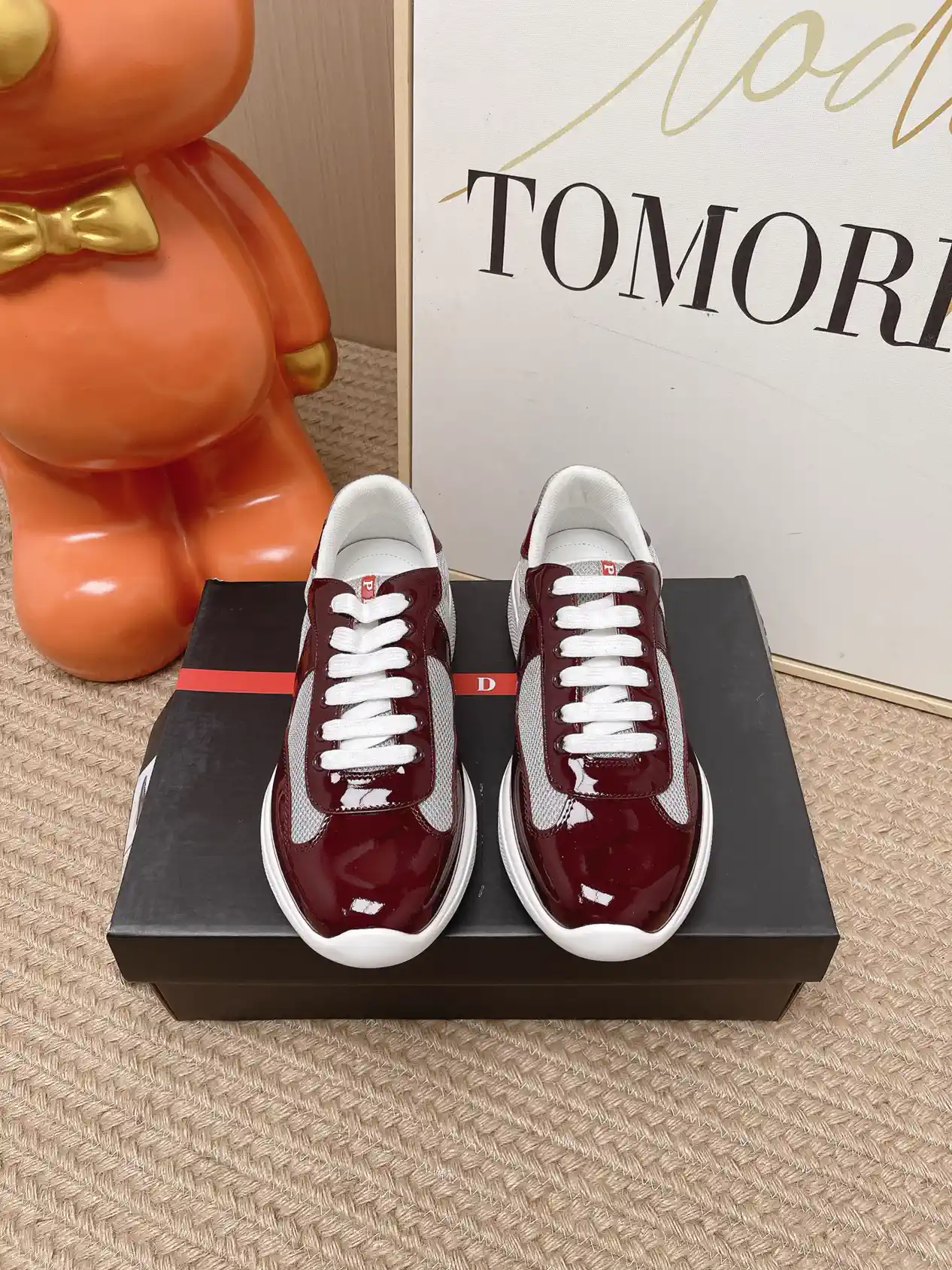 Prada America's Cup Patent Leather Mesh Sneakers image 1