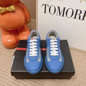 Prada America's Cup Patent Leather Mesh Casual Sneakers image 1
