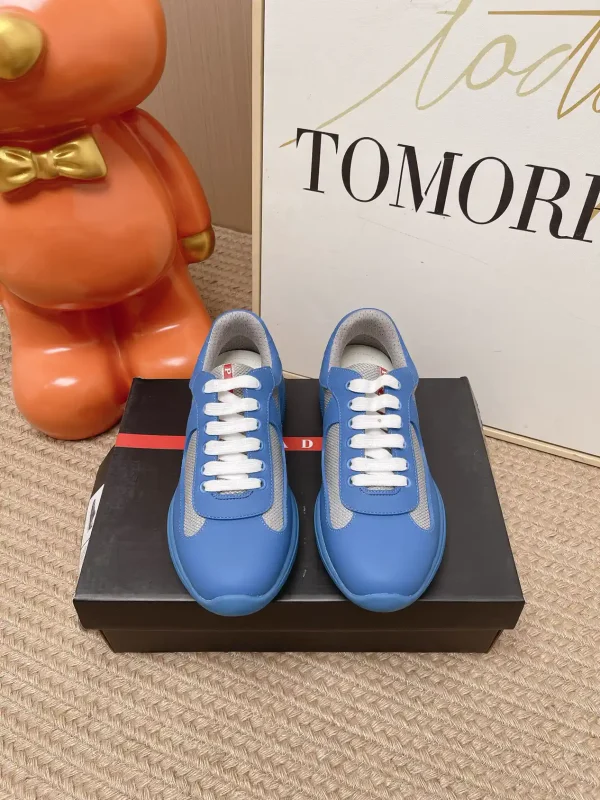 Prada America's Cup Patent Leather Mesh Casual Sneakers image 1