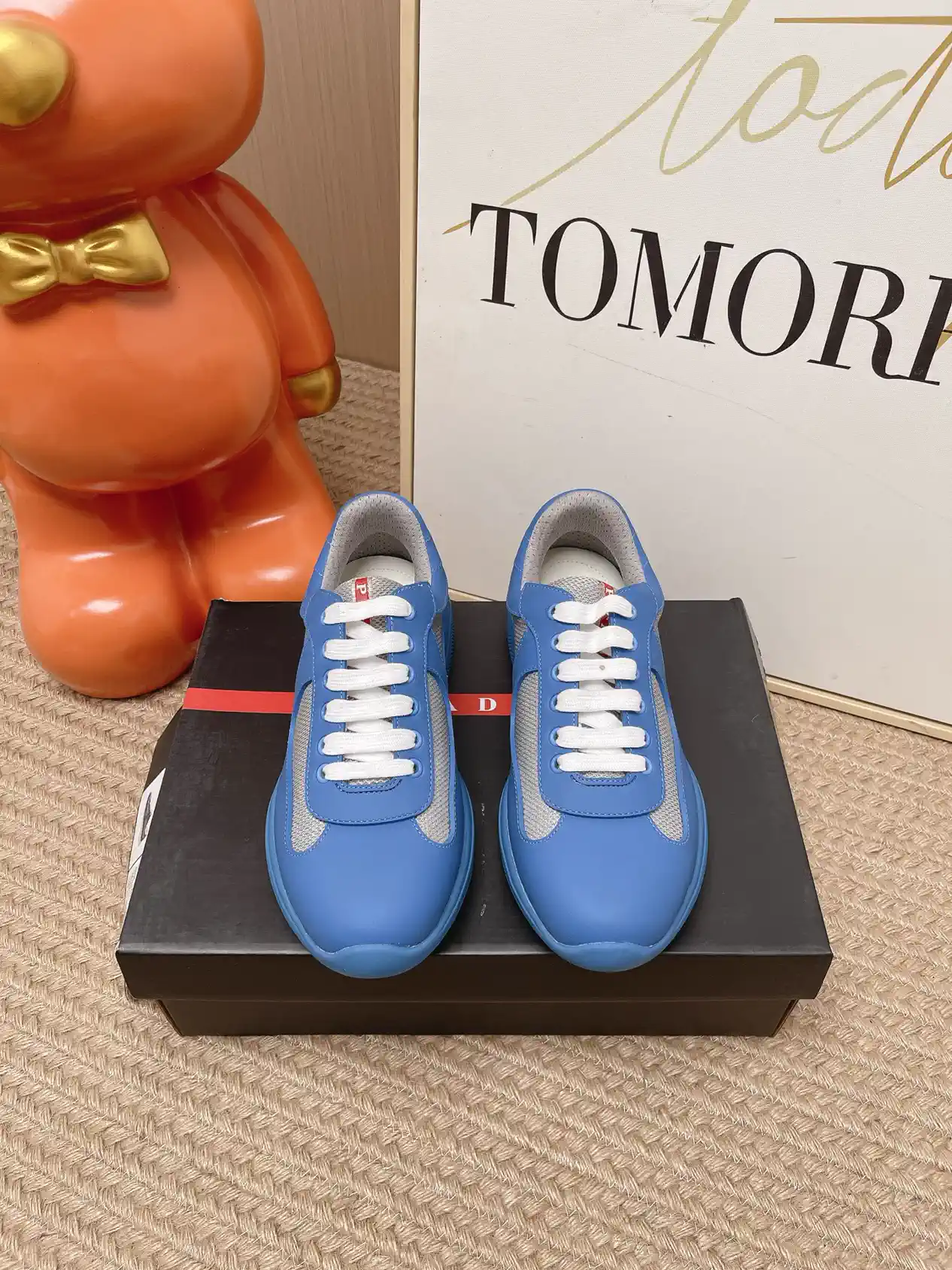 Prada America's Cup Patent Leather Mesh Casual Sneakers image 1