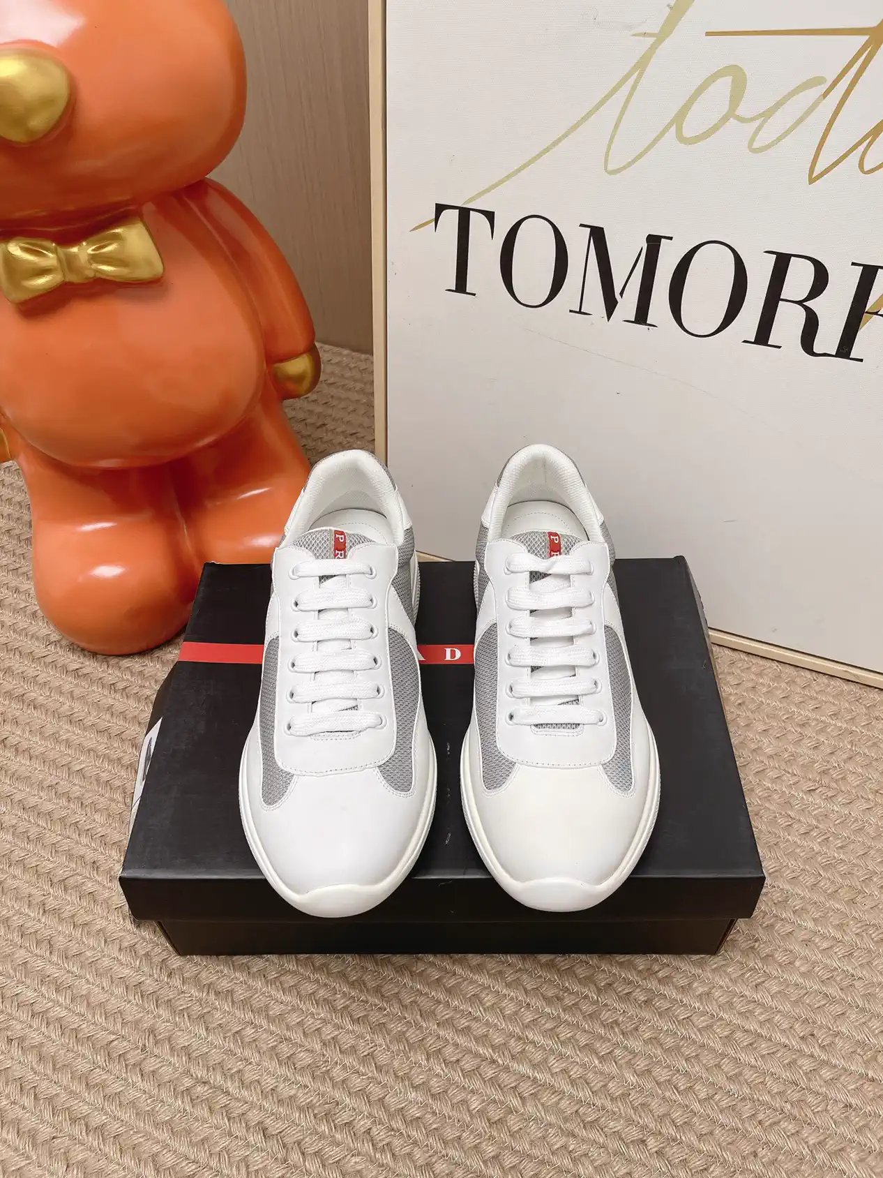 Prada America's Cup Patent Leather Mesh Sneakers image 1