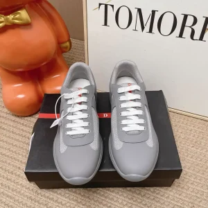 Prada America's Cup Patent Leather and Mesh Casual Sneakers image 1