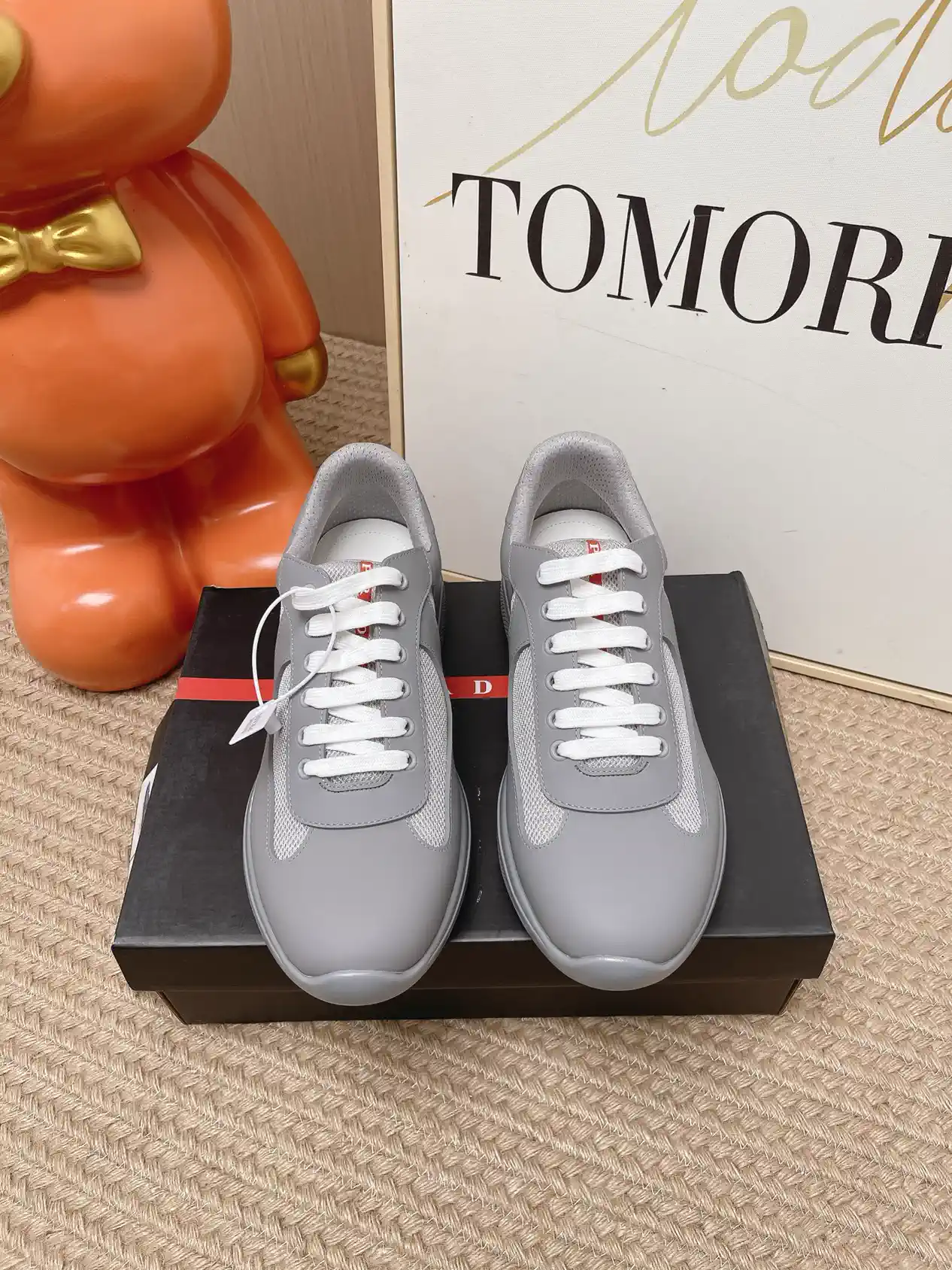 Prada America's Cup Patent Leather and Mesh Casual Sneakers image 1
