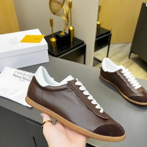MM6 Maison Margiela Unisex Brown German Trainer Casual Shoes image 1