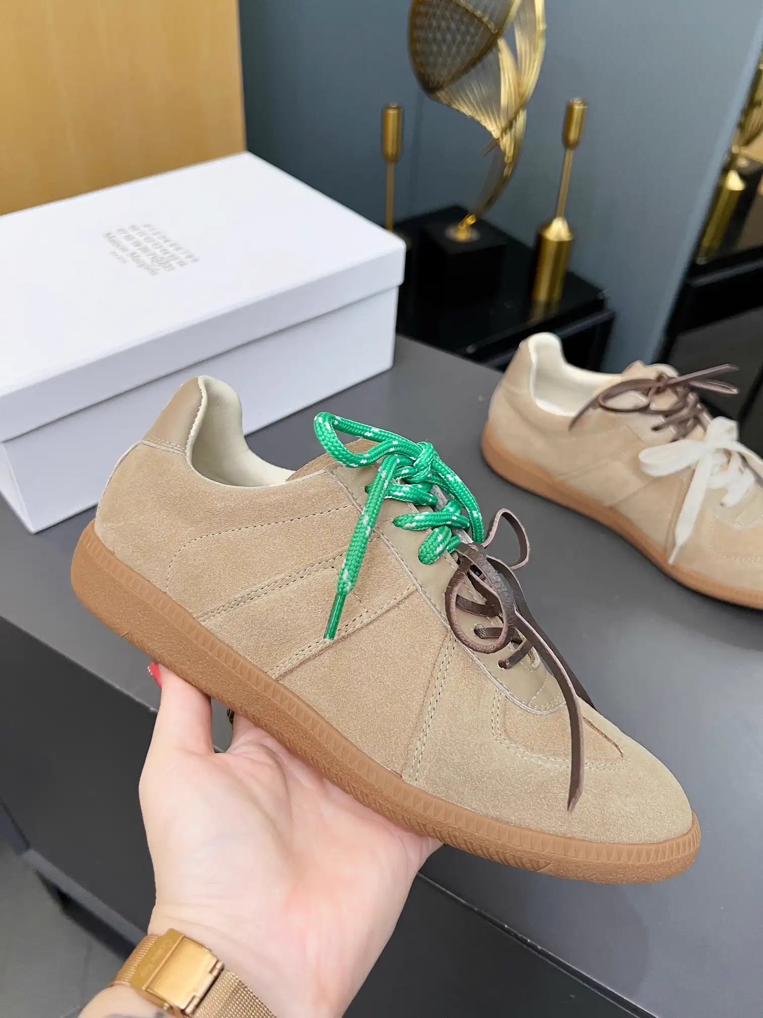 MM6 Maison Margiela Retro German Training Casual Sneakers image 1