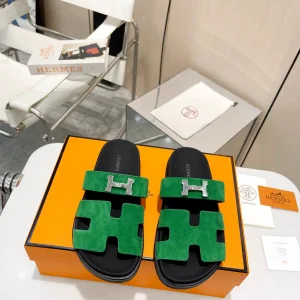 Hermès Unisex Leather Slide Sandals image 1