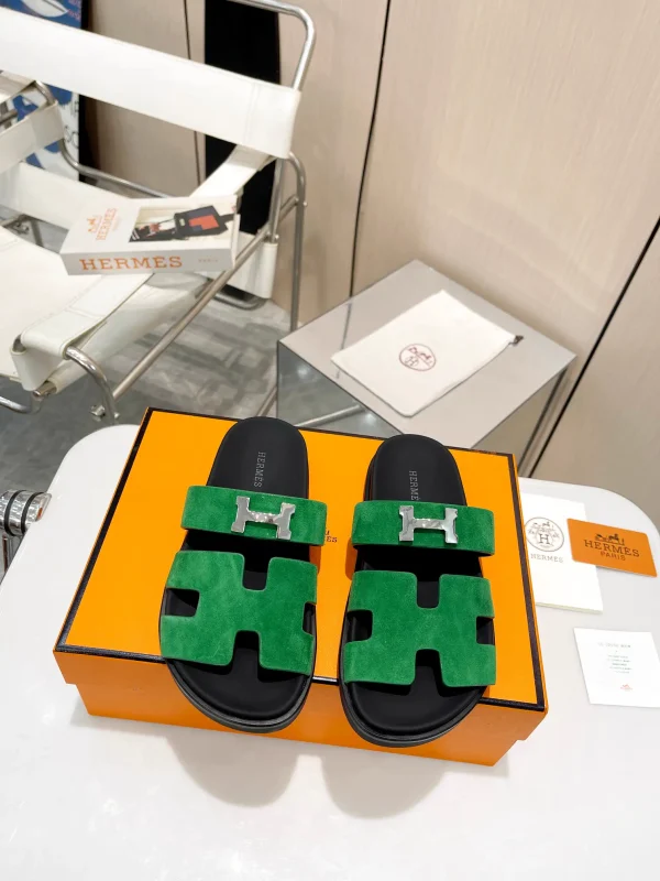 Hermès Unisex Leather Slide Sandals image 1