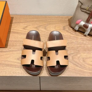 Hermes Wooden Sole Slippers image 1
