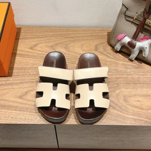 Hermes Wooden Sole Slippers image 1