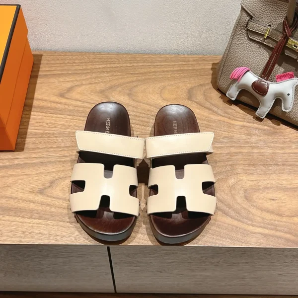 Hermes Wooden Sole Slippers image 1